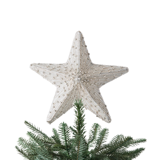 Balsam Hill white beaded christmas tree topper