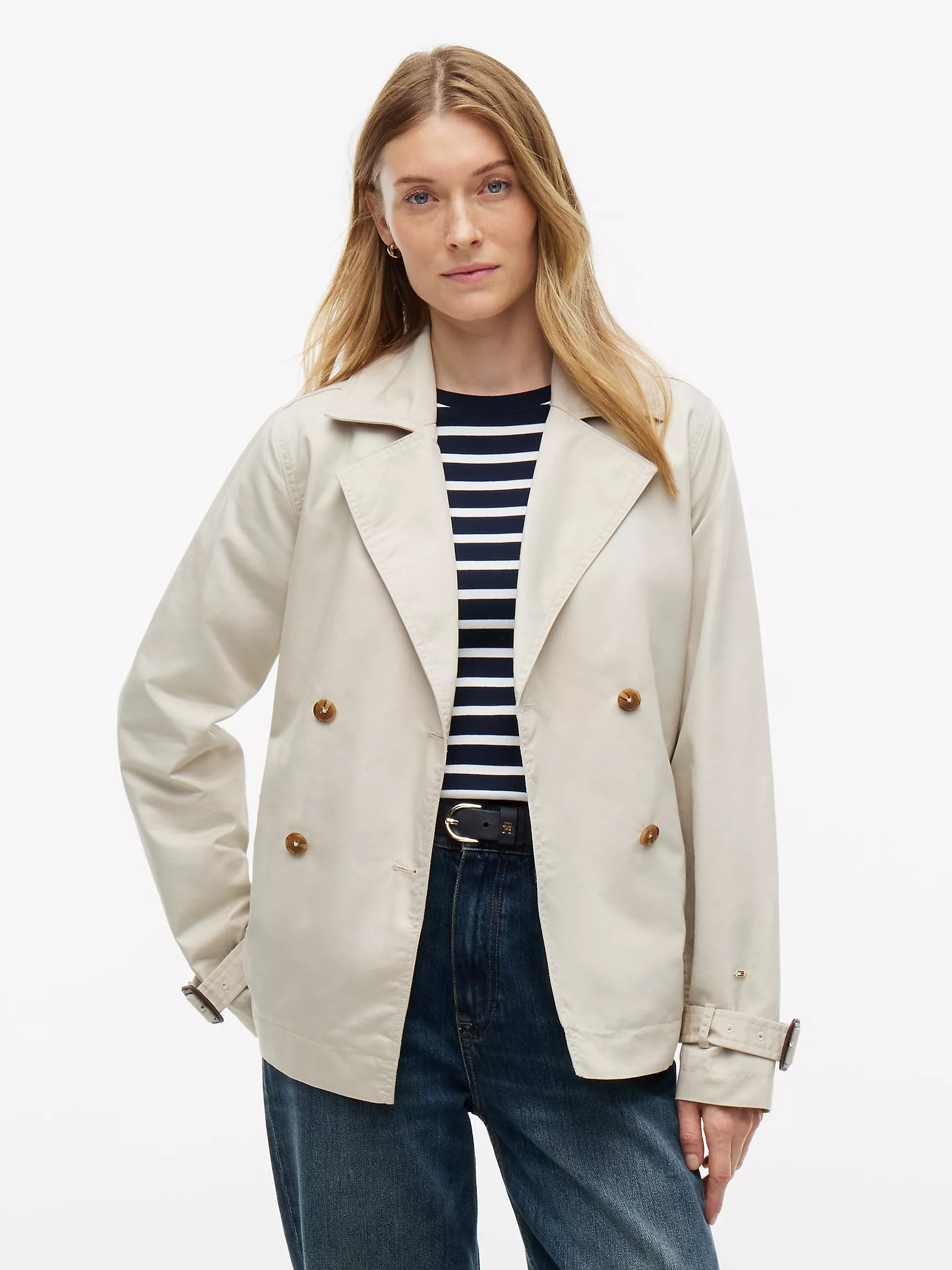 Tommy Hilfiger, Water-Repellent Cropped Trench Coat