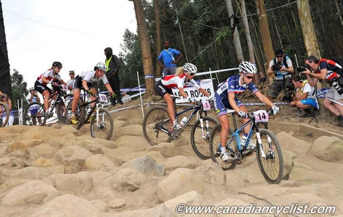 Pauline Ferrand Prevot (France) leading Jolanda Neff (Switzerland)