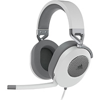 Corsair HS65 | Wired gaming headset | 50 mm neodymium audio drivers | Dolby Audio 7.1 Surround Sound | Leatherette Memory Foam Ear Pads | White | $69.99 $49.99 at Newegg (save $20)