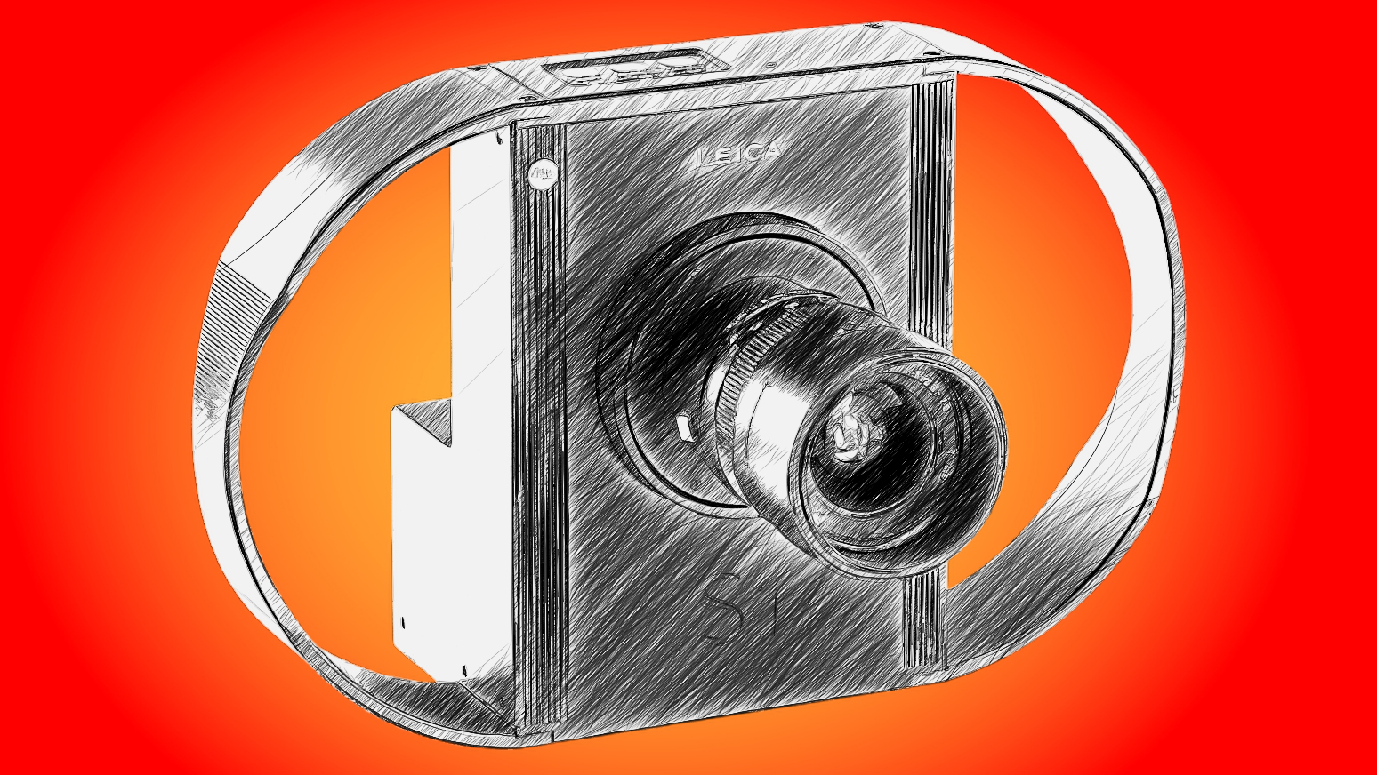 Line drawing of Leica S1 camera