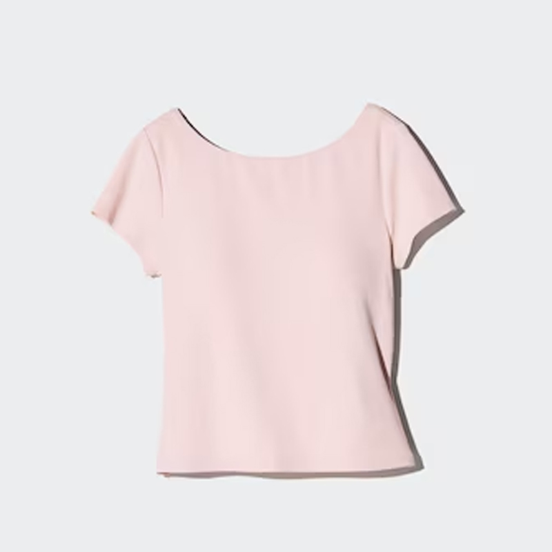 uniqlo built in bra tshirt in pink