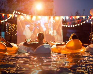 outdoor cinema at pool party