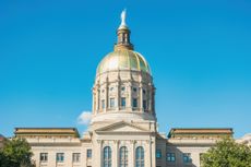 Georgia state capitol dome in downtown Atlanta