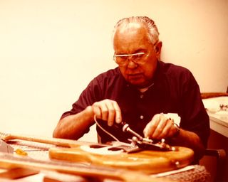 Leo Fender works on G&L Guitars