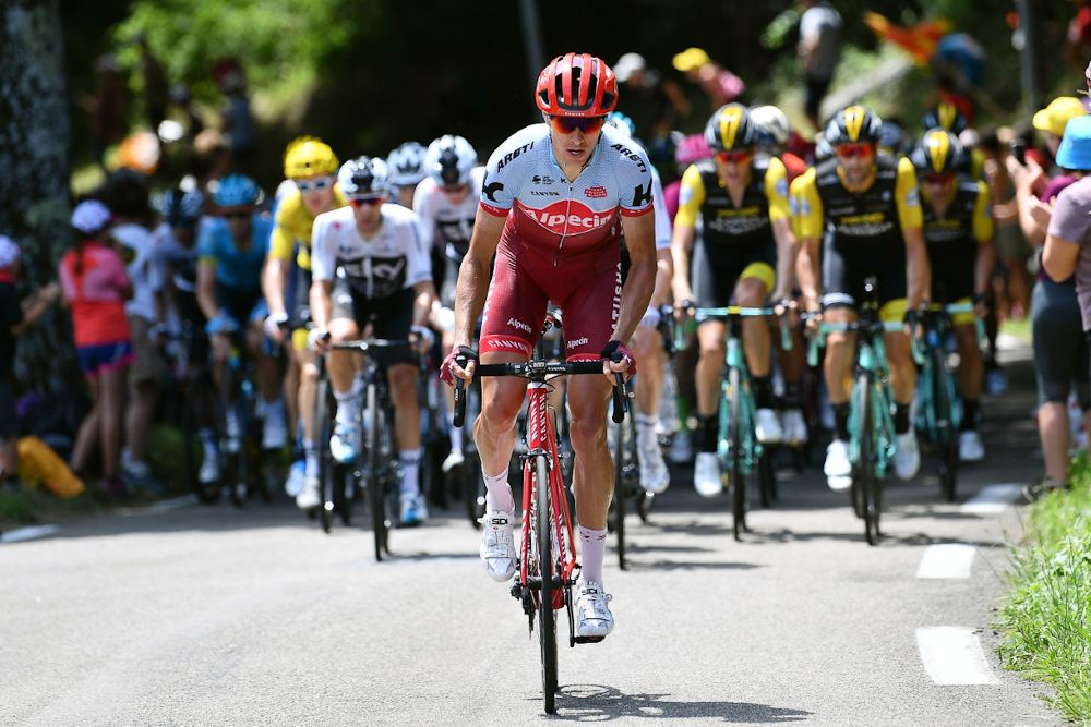 Katusha's Ian Boswell on the move during stage 19 at the tour de France