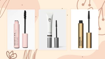 a composite of the best mascaras for sensitive eyes from Beauty Pie, Eyeko, Hourglass