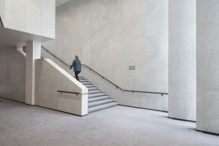 Finlandia Hall white marble interiors and volumes