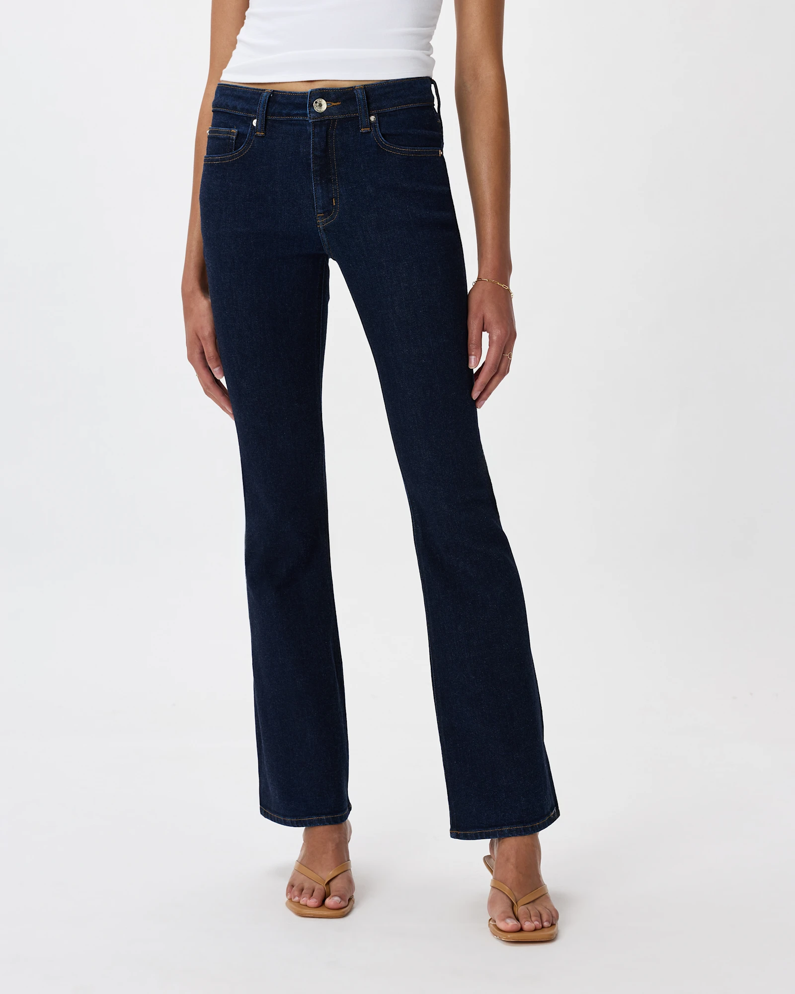 Luna Stretch Flare Jeans in Deep Rinse