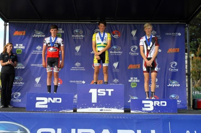 U17 men's podium: Michael Potter, Liam Jeffries, Callum Carson