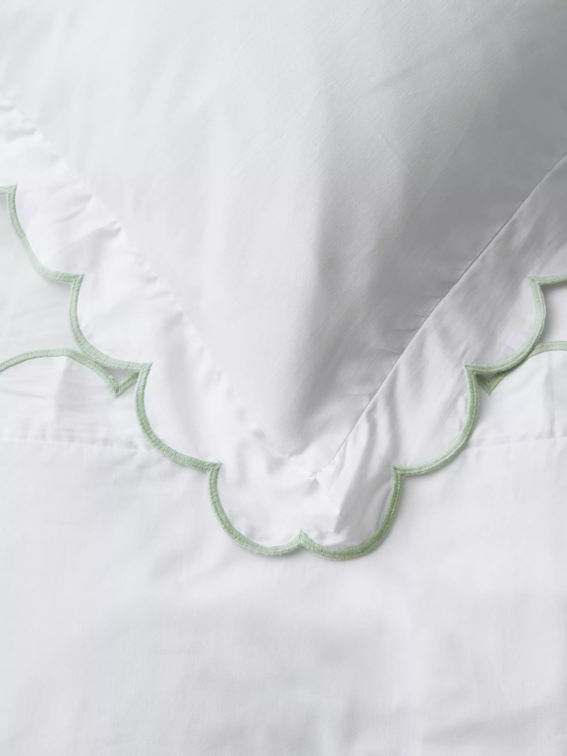 John Lewis Scallop Pure Cotton Sateen Duvet Cover Set, White
