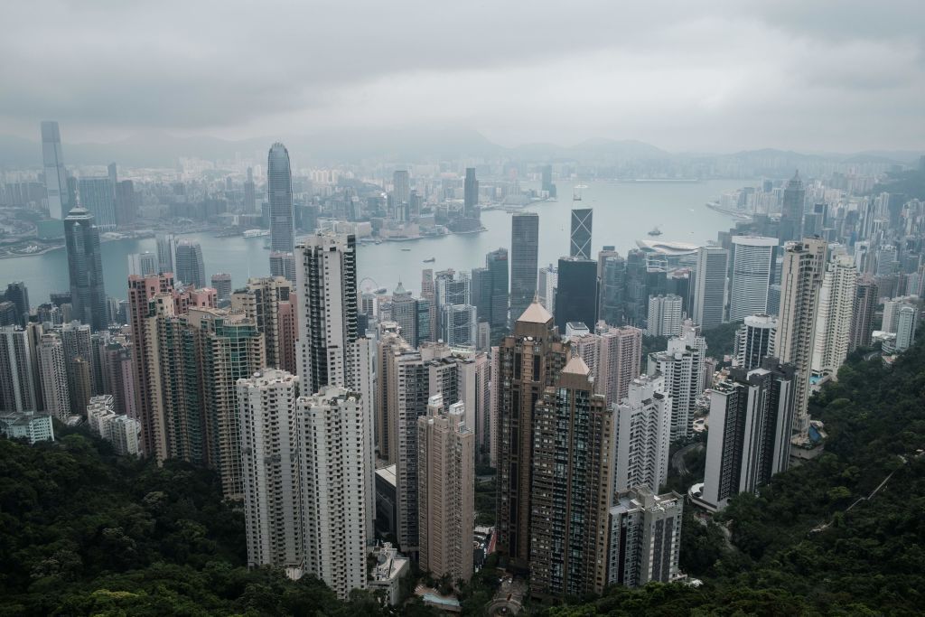 Hong Kong skyline.