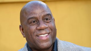 Magic Johnson attends the Los Angeles Premiere Of Apple's "They Call Me Magic" at Regency Village Theatre on April 14, 2022 in Los Angeles, California. 