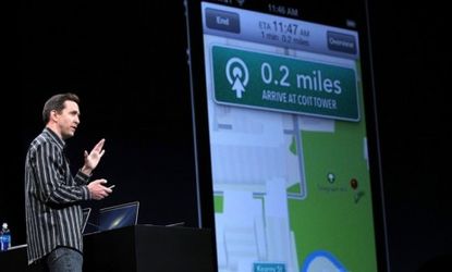 A demonstration of the new map application that will take the place of Google Maps on Apple's iOS 6 software: One of the things the new map system won't have is public transportation directio