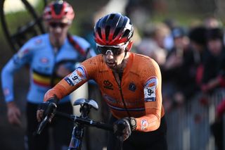 Dutch Lars Van Der Haar pictured in action during the Men elite race at the European Championships cyclocross cycling in Wijster The Netherlands Sunday 07 November 2021 BELGA PHOTO DAVID STOCKMAN Photo by DAVID STOCKMANBELGA MAGAFP via Getty Images