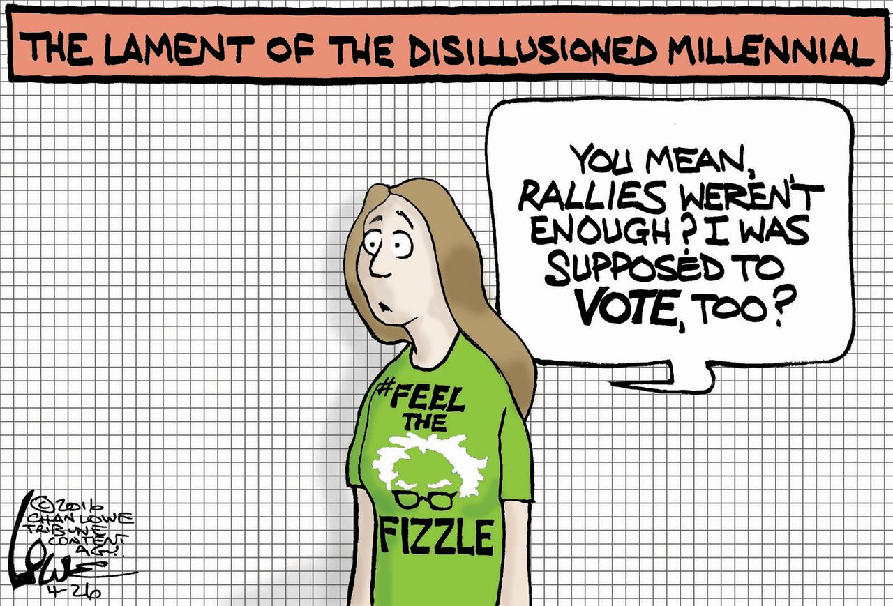 Political Cartoon U.S. Bernie Voters