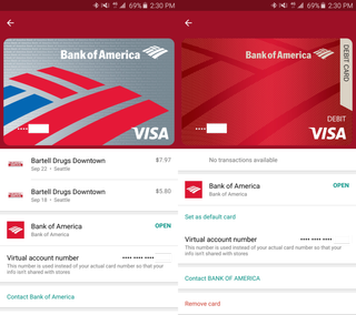 Cards in Android Pay