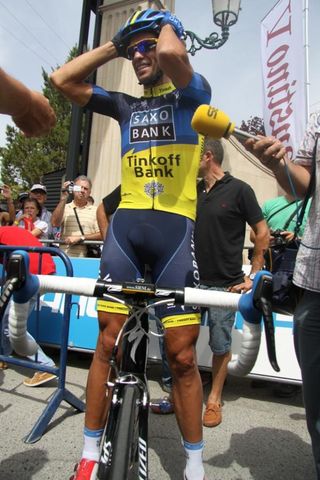 Alberto Contador (Saxo Bank) at the start of the stage