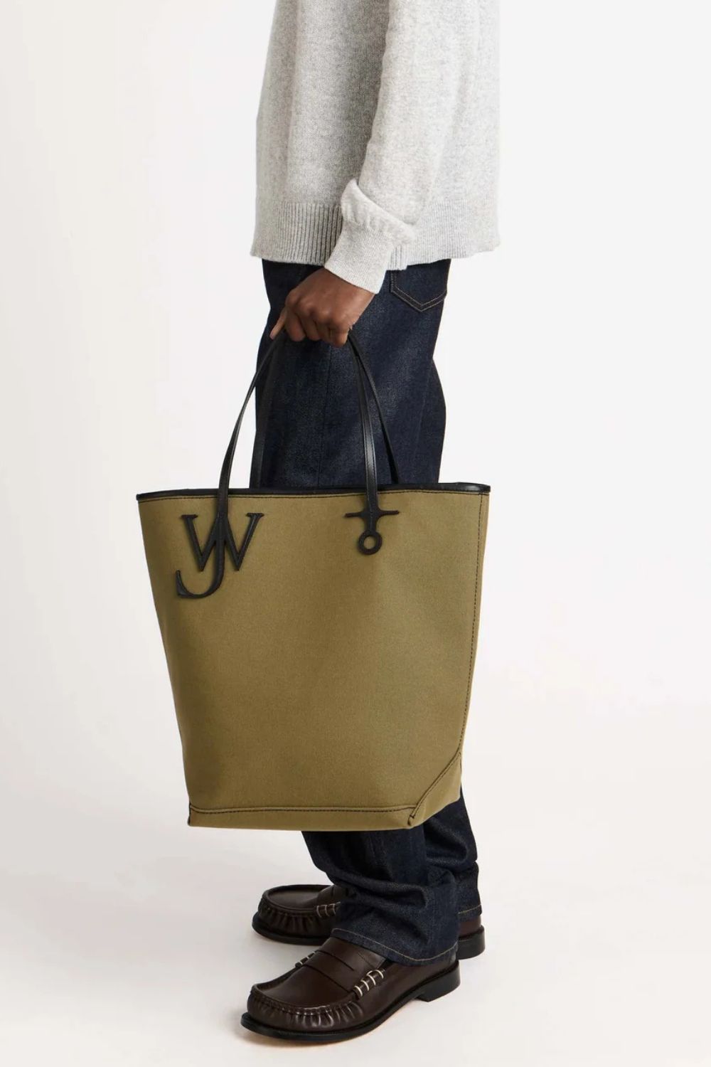 JW Anderson Large anchor canvas tote in khaki