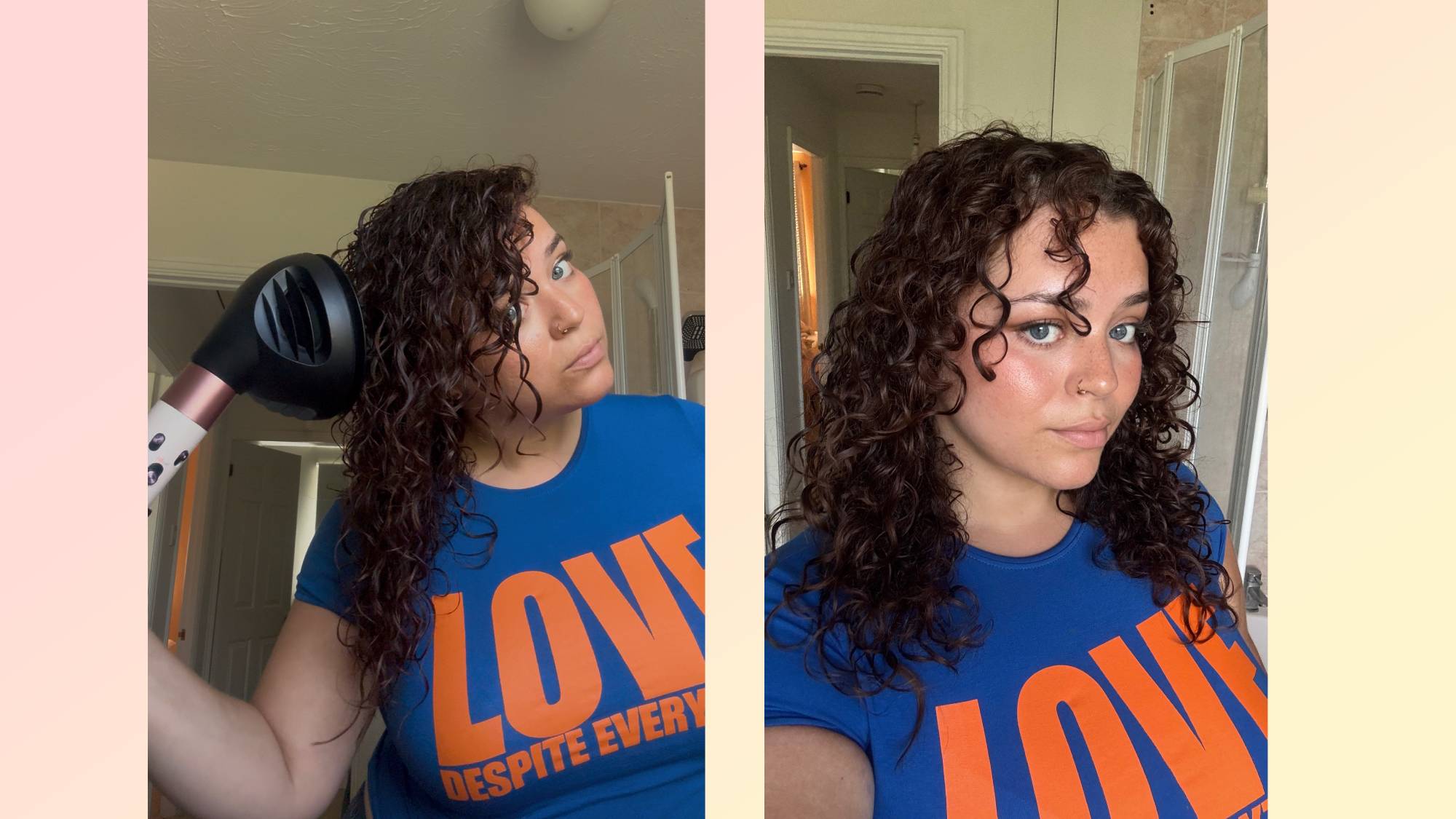 Diffusing curly hair with the Dyson AirWrap i.d and diffuser attachment
