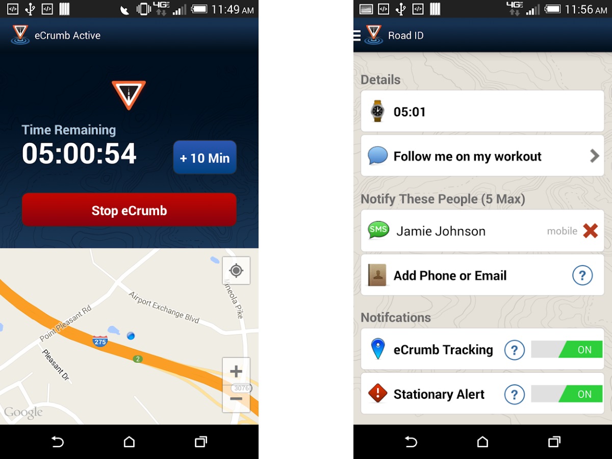 best running apps road id