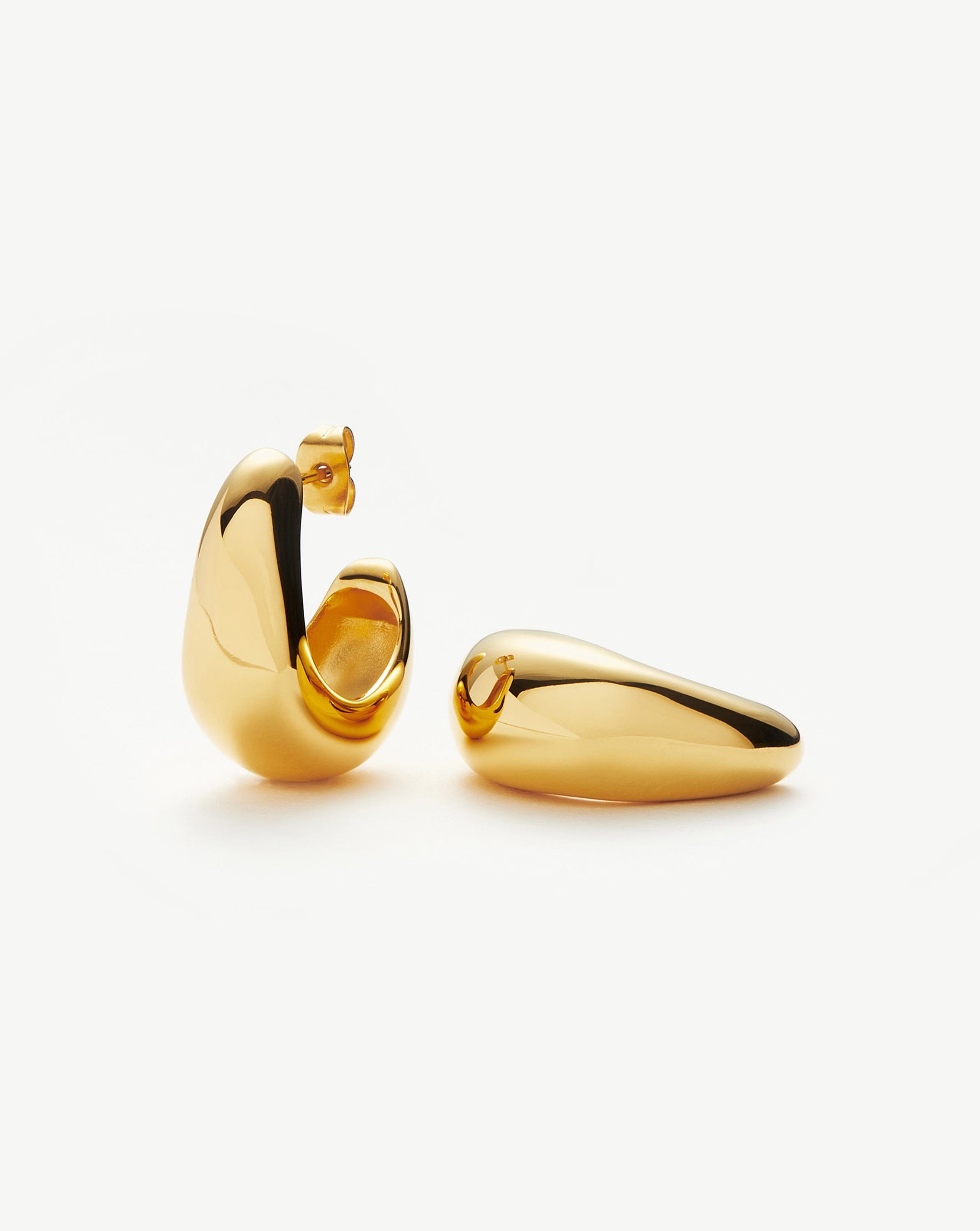 Dome Medium Hoop Earrings | 18ct Gold Plated