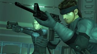 Snake holding gun in Metal Gear Solid Master Collection Volume 1