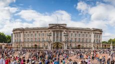 Tourists outside Buckingham Palace