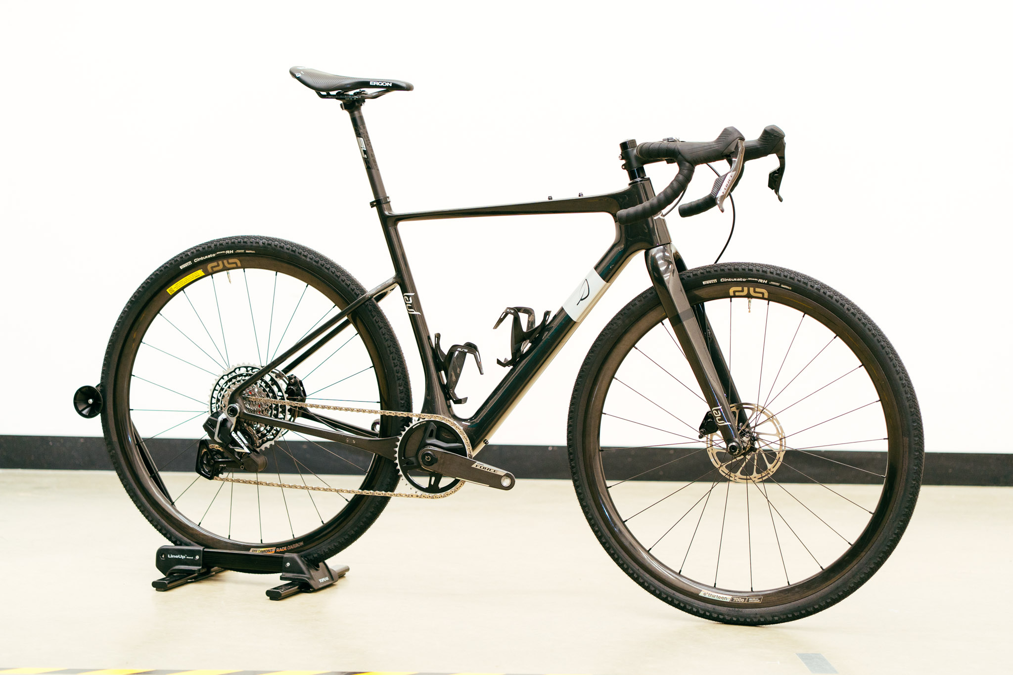 A bike stands against a white background