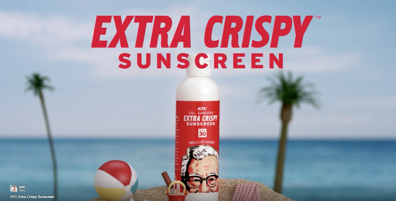 Col. Sanders&amp;#039; Extra Crispy Sunscreen.