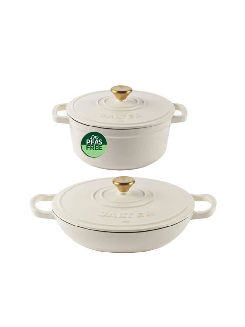 Chester Cast Iron Casserole Set - Cream 