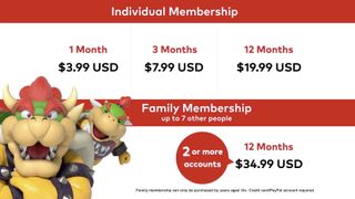 Nintendo Switch online price and subscriptions