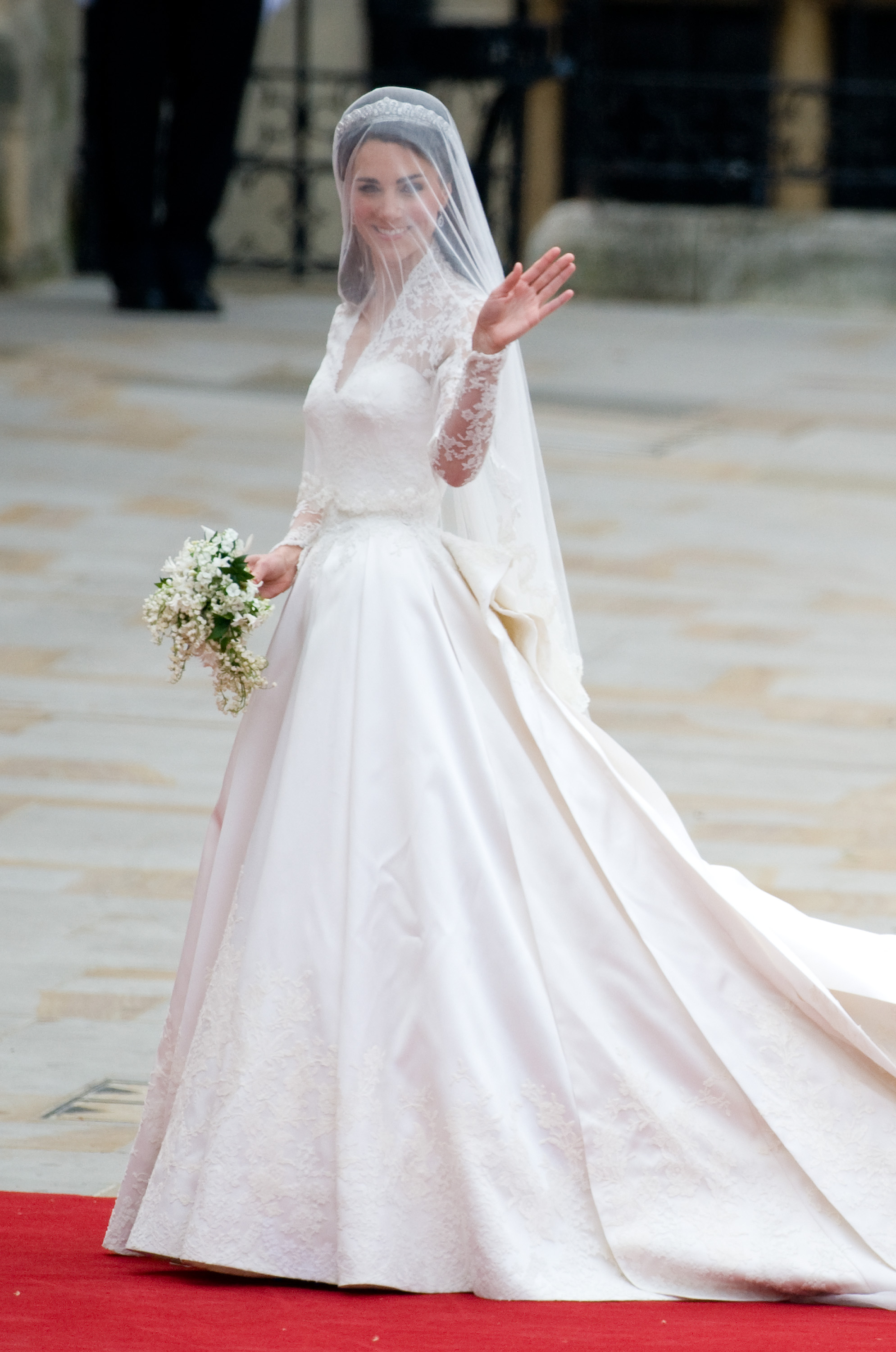 Harriet Sperling's royal wedding drew inspiration from Princess Kate and Pippa Middleton's bridal style, with all three wearing lace gowns with long sheer veils