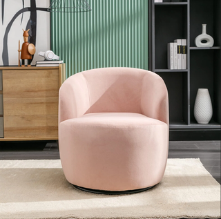 Pink barrel accent chair