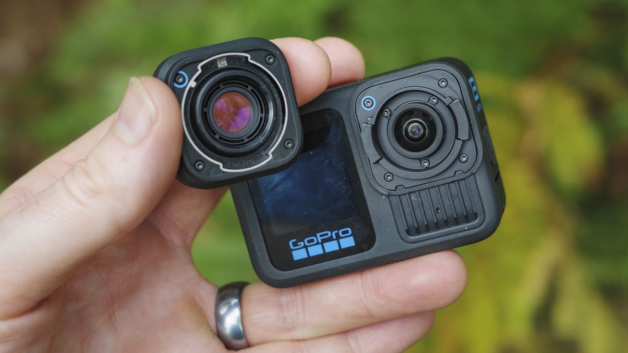 GoPro Hero 13 Black with Ultra Wide Lens Mod being attached