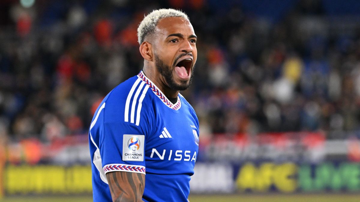  Anderson Lopes of Yokohama F.Marinos celebrates after scoring the team&#039;s first goal during the AFC Champions League quarter final second leg match ahead of Yokohama F. Marinos vs Al Ain