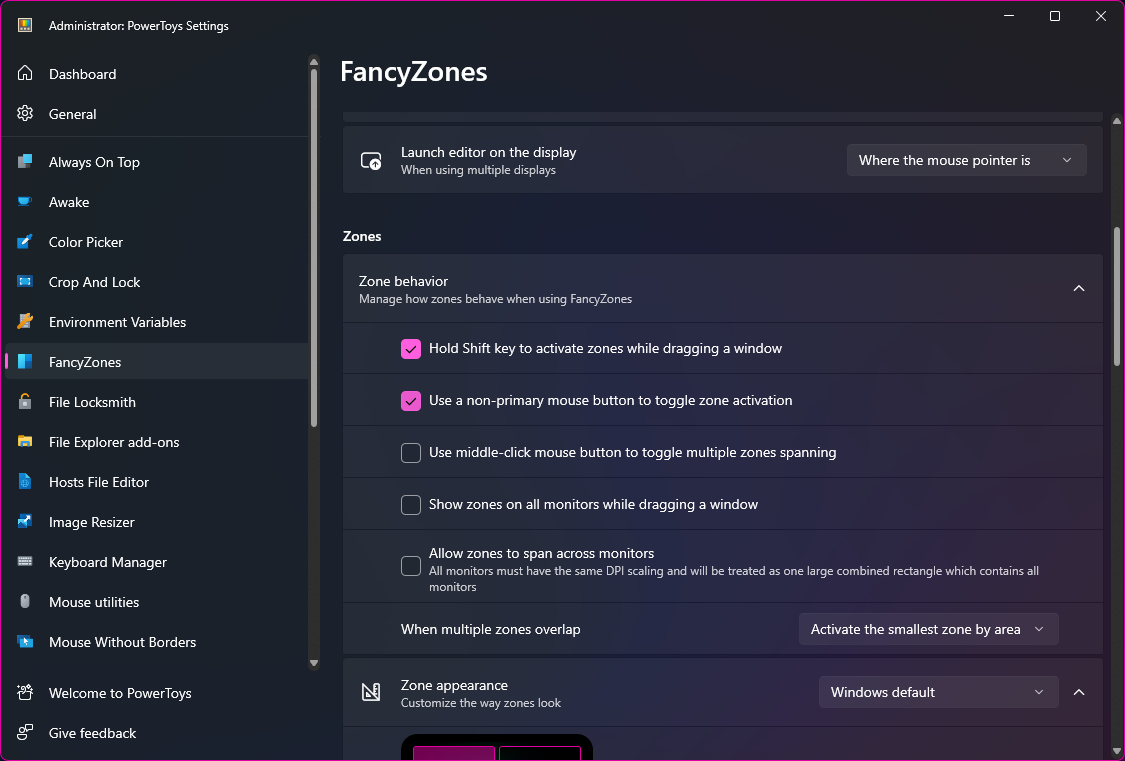 FancyZones in PowerToys