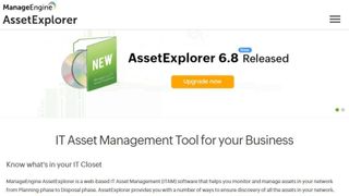 ManageEngine AssetExplorer's homepage