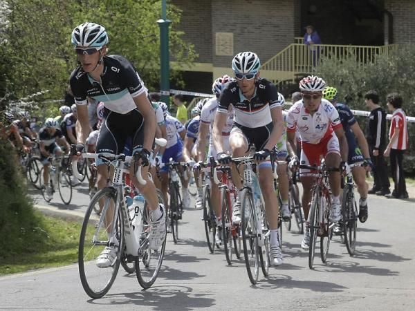 Andy and Frank Schleck leading the Leopard Trek train.