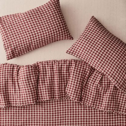 Piglet in Bed red gingham Christmas bedding