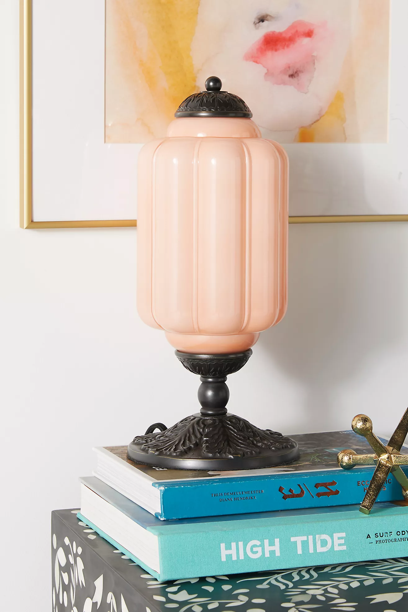 The Eloise Scallop Milk Glass Table Lamp