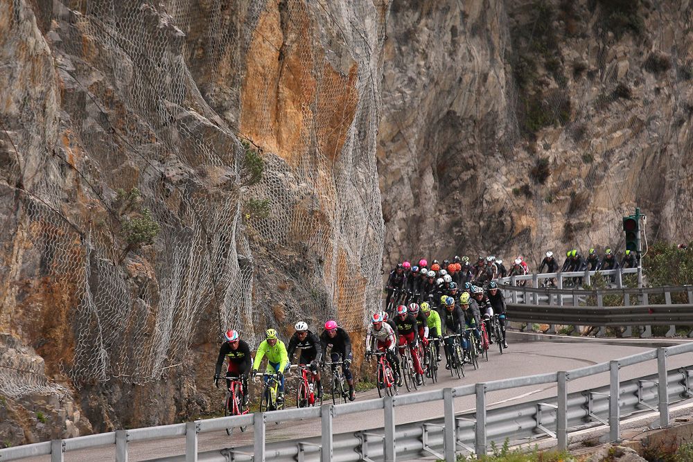 The Peloton rides during the 2015 Milan-San Remo.