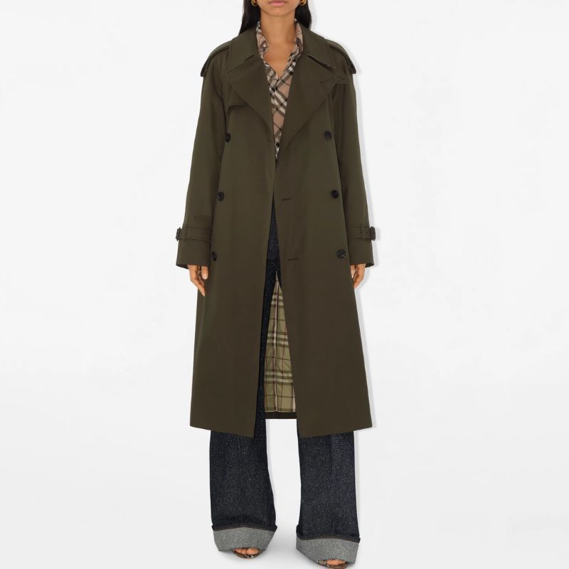 Long Castleford Trench Coat on model 