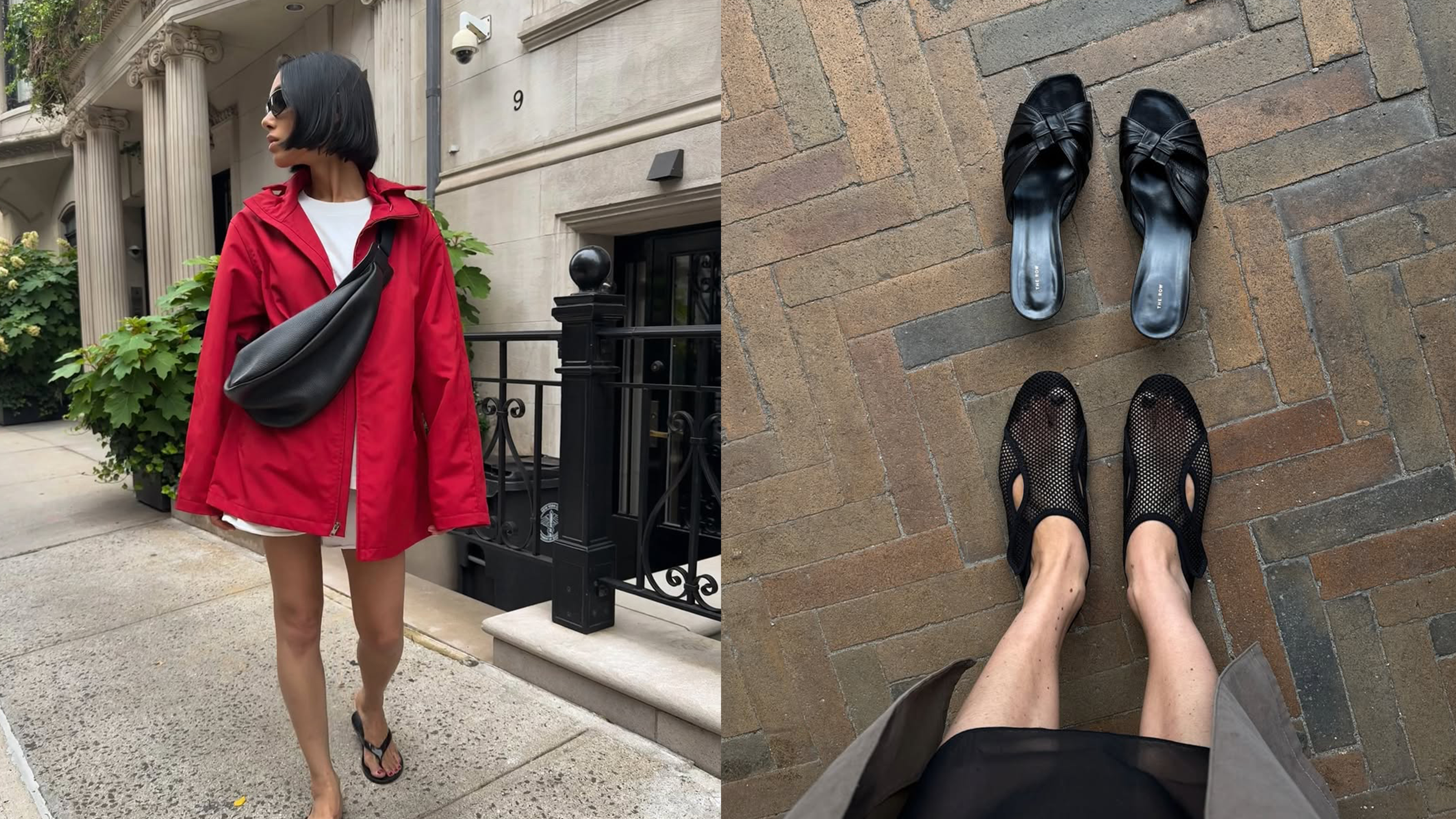 Shay in June wearing a red windbreaker jacket