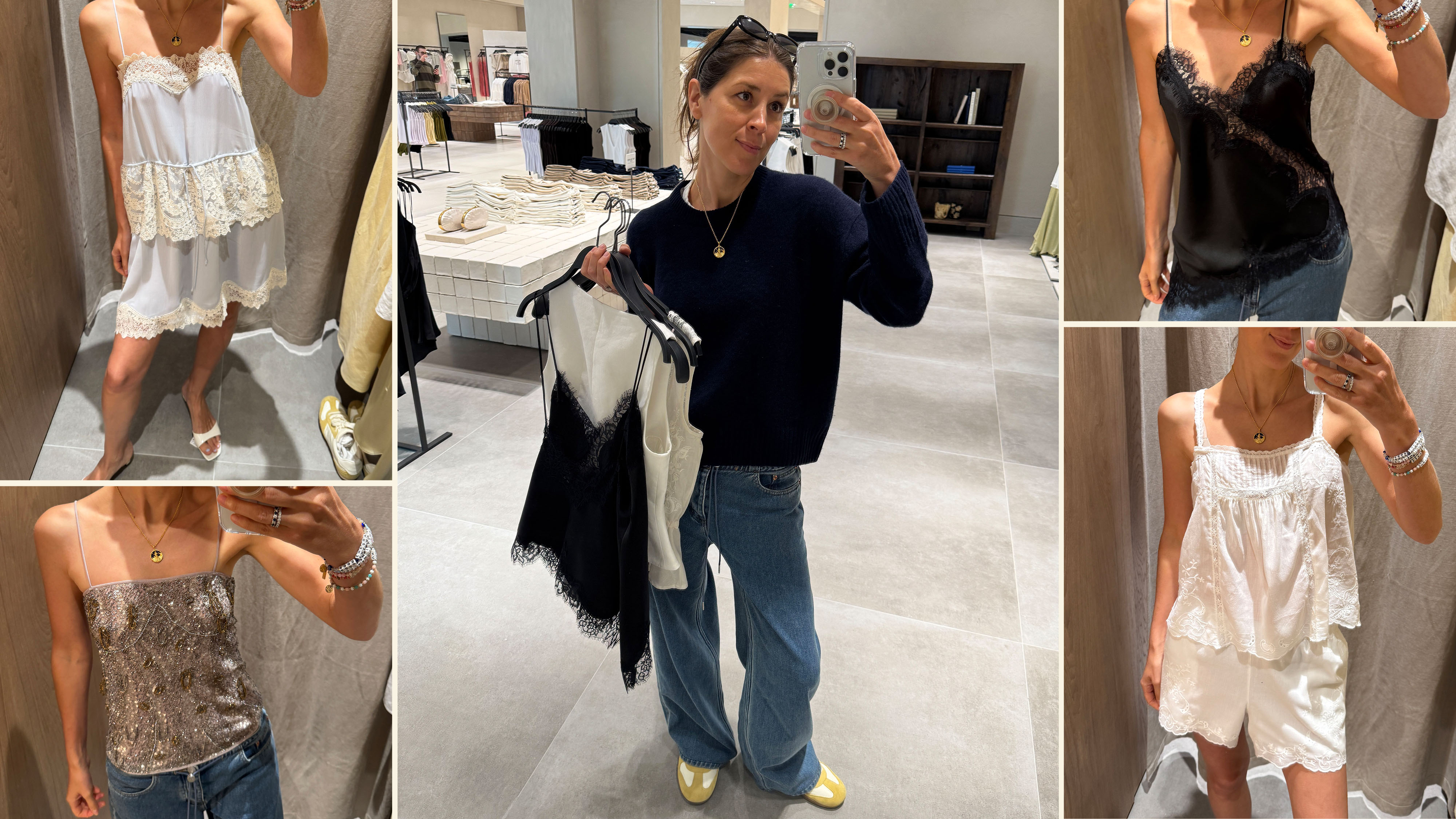 Woman in zara fitting room