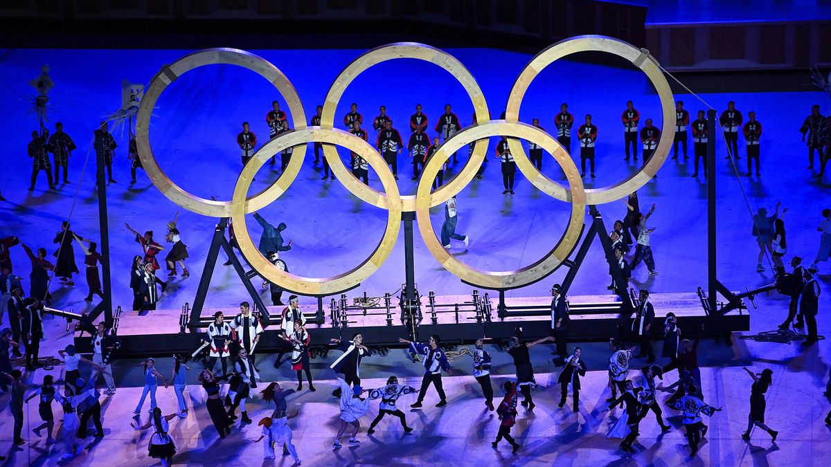 Performers dance during the 2020 Tokyo Summer Olympic Games opening ceremony at the Olympic Stadium in Tokyo, Japan.