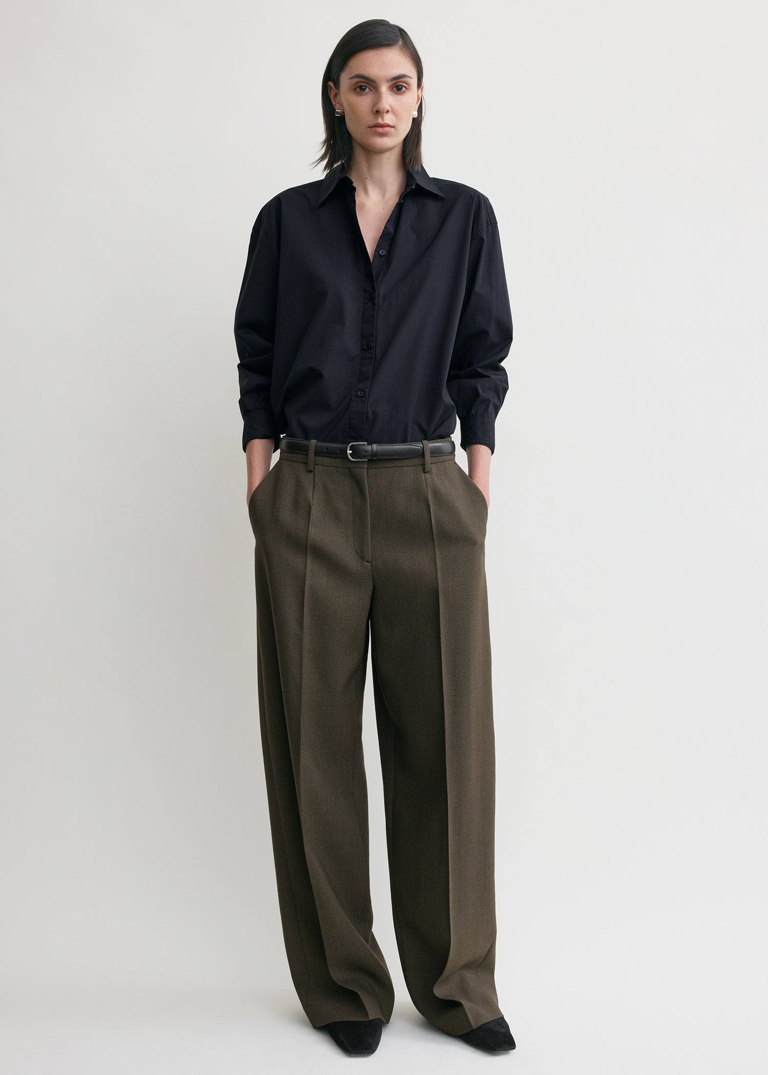Wide Tailored Trousers Forest