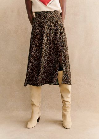 Sezane , Leopard Skirt