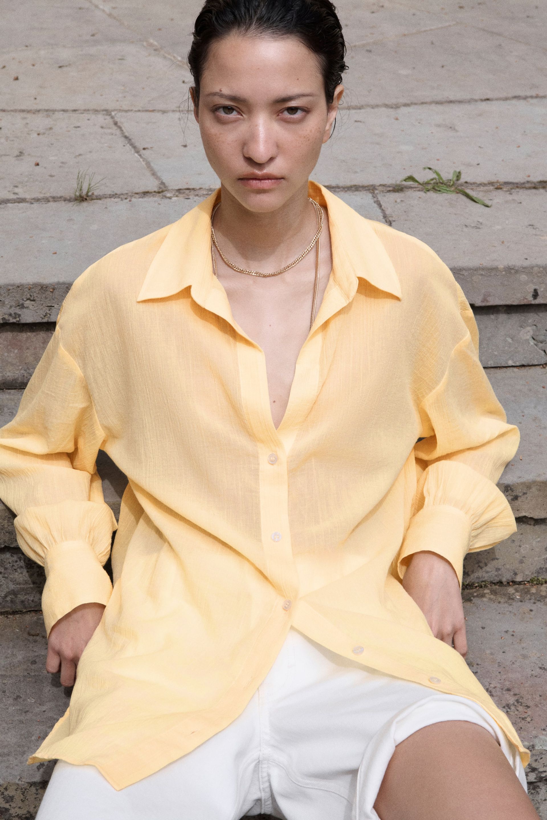 Crinkled Cotton Shirt