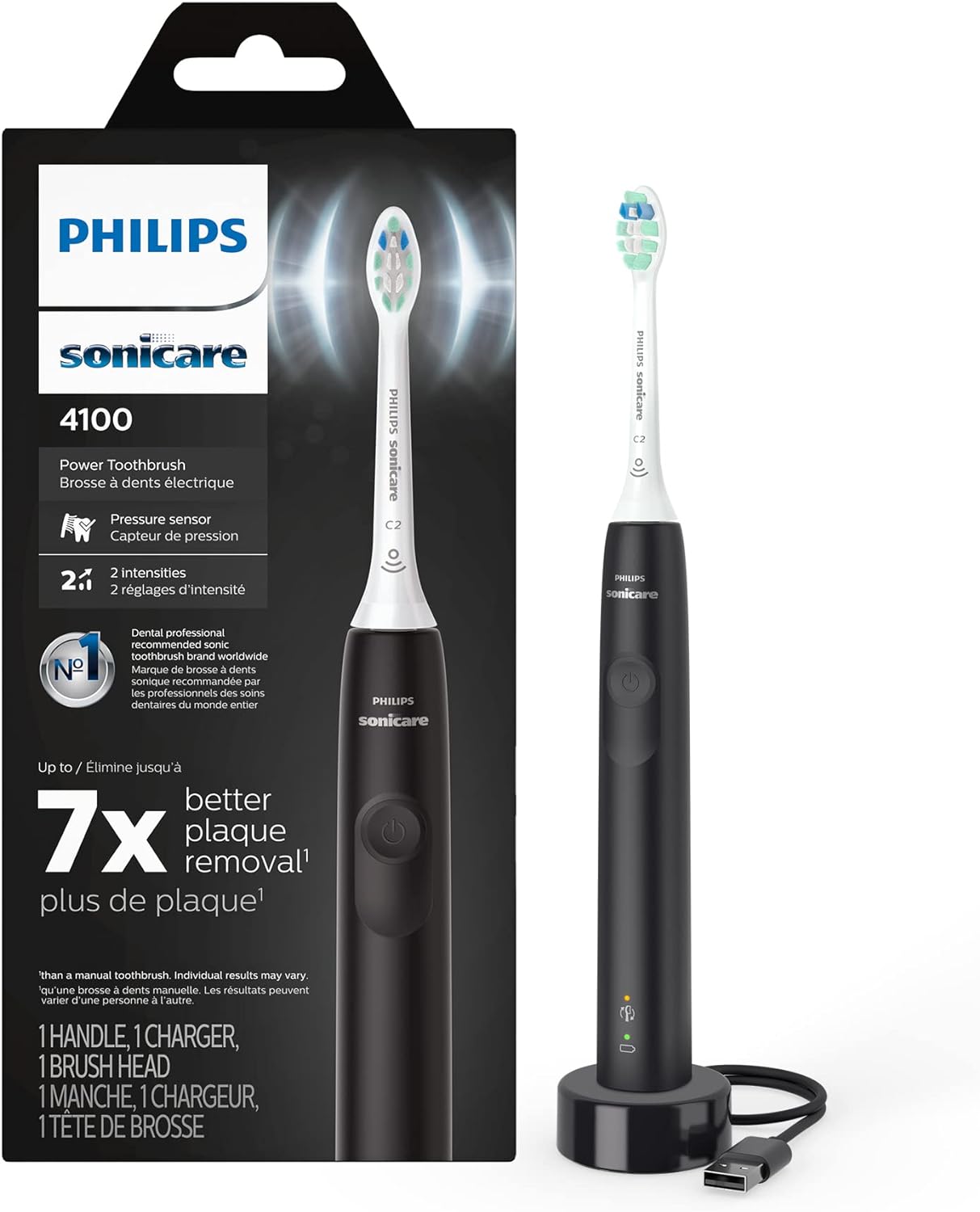 Aquasonic Black Series Ultra Whitening Toothbrush – Ada Accepted Electric Toothbrush- 8 Brush Heads & Travel Case – 40,000 Vpm Electric Motor & Wireless Charging - 4 Modes W Smart Timer